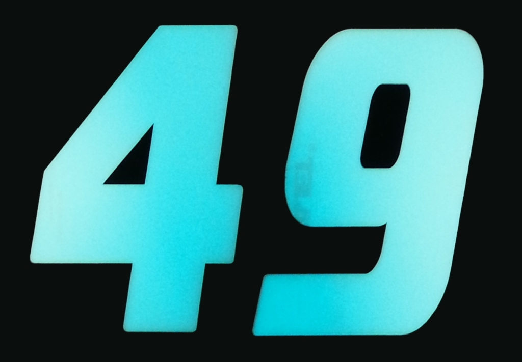 Electroluminescent motorcycle race numbers products