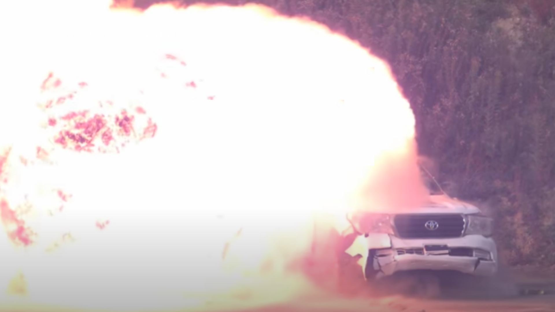 Toyota Land cruiser Dubai explosion
