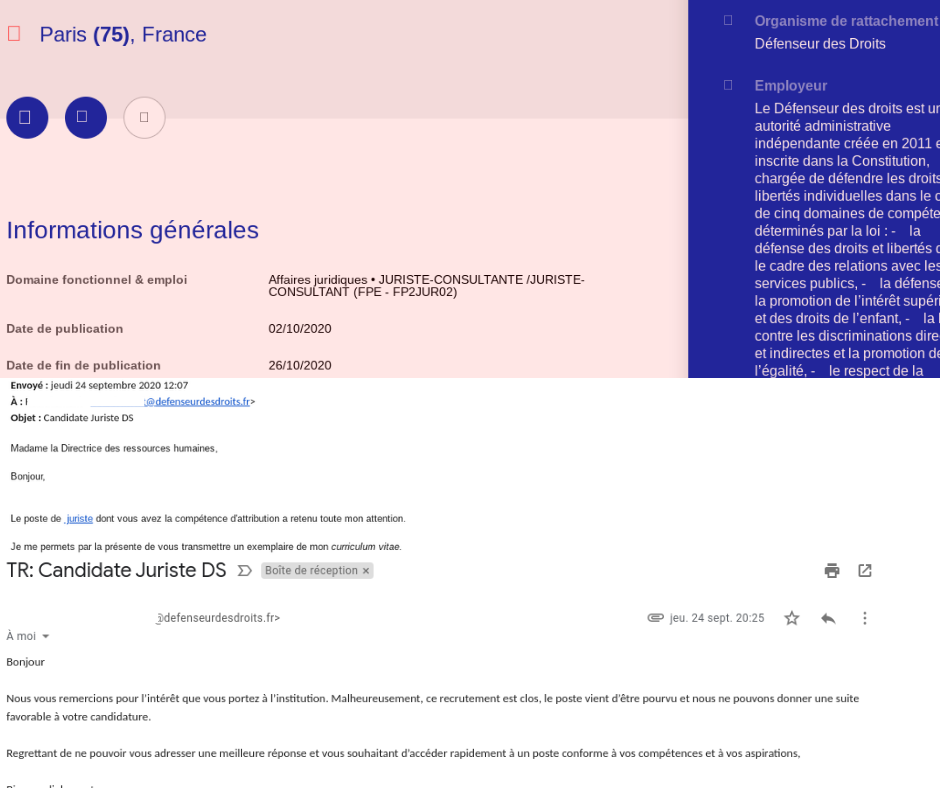 Embauche juriste Paris intra