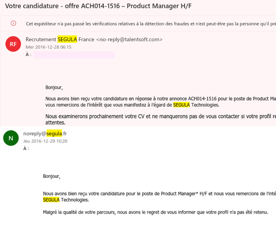 Segula recherche emploi