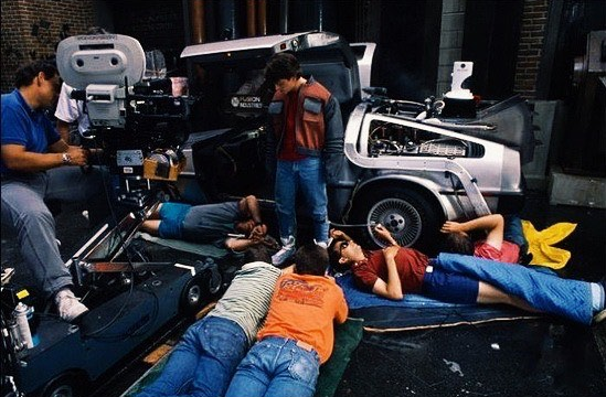 Marty McFly Hill Valley behind scen