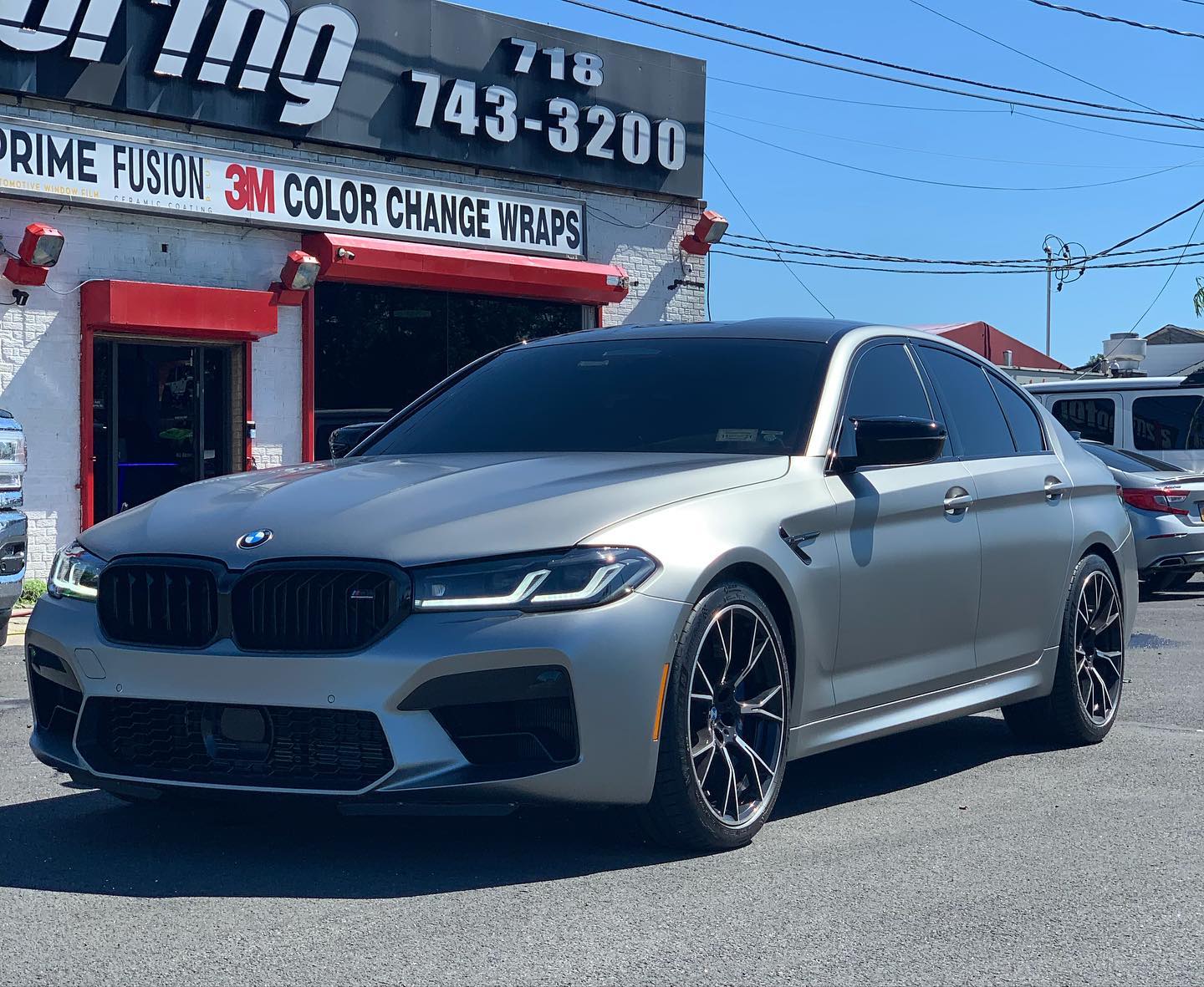 BMW adhesive film installer